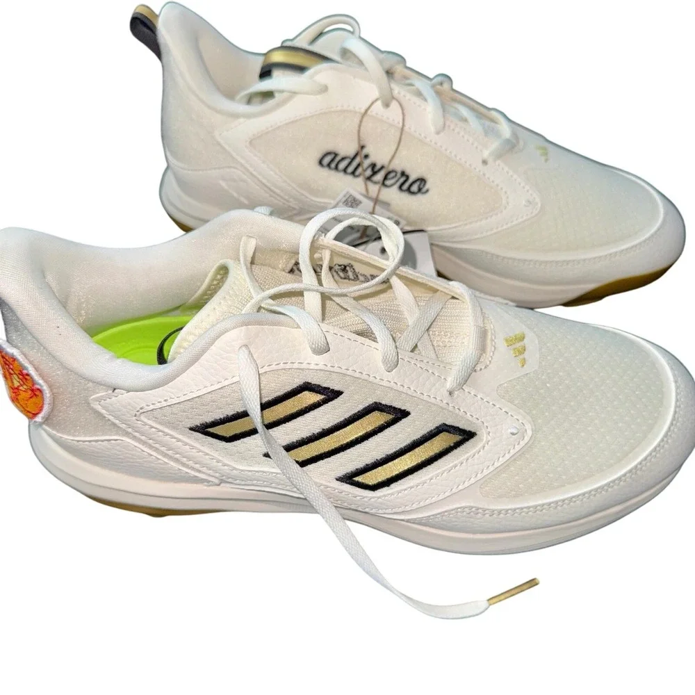 adidas PureHustle 3 Elite Women's‎ Softball Cleats Size 11 ID7638 White Gold NWT